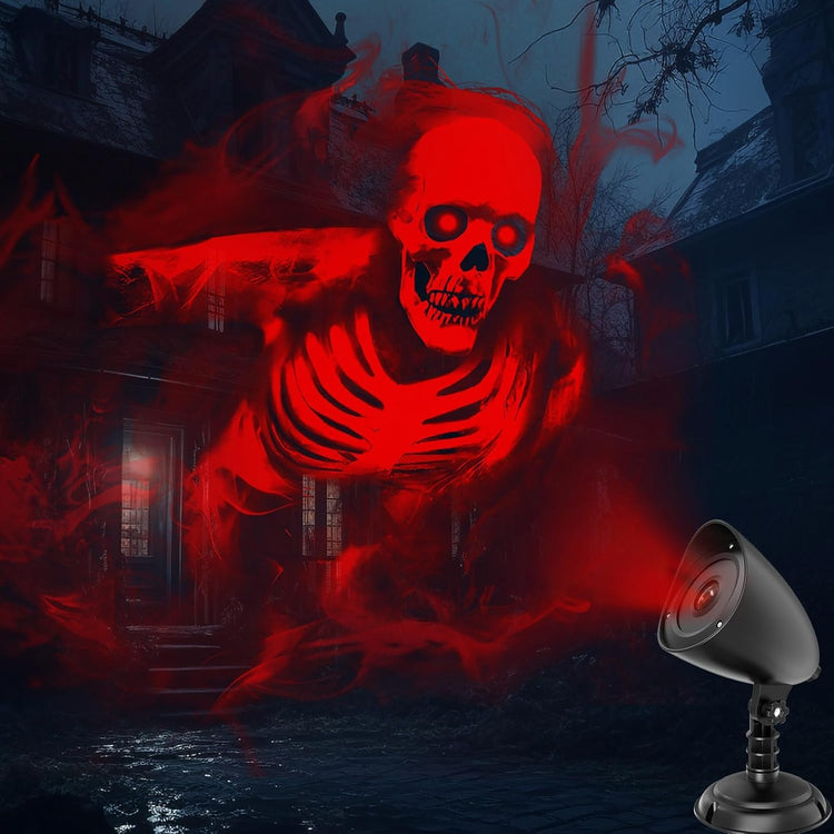 Red skull Halloween hologram projector