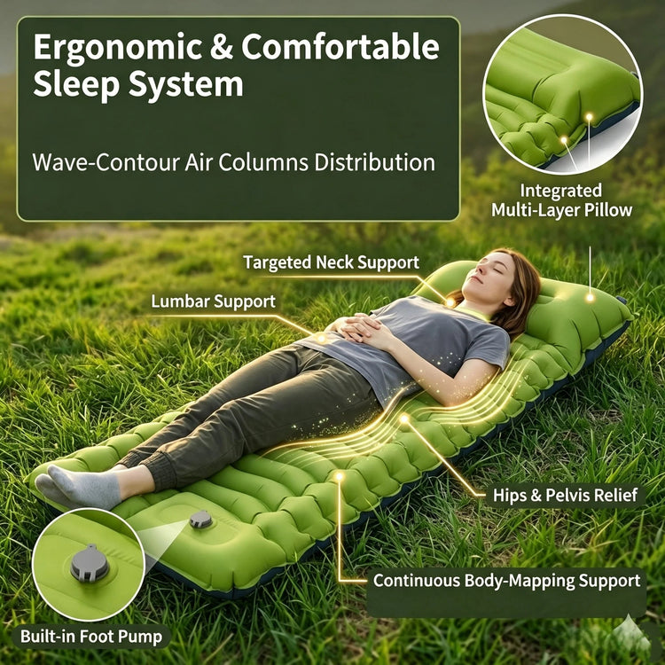 Inflatable camping mattress