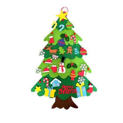 DIY felt Christmas tree with snowman and Merry Christmas sign