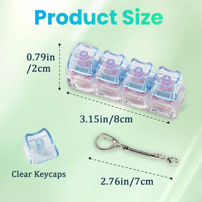 2Pcs Cat Keyboard Fidget Toy, Creamy & Clicky Cute Fidget Clicker Keychain
