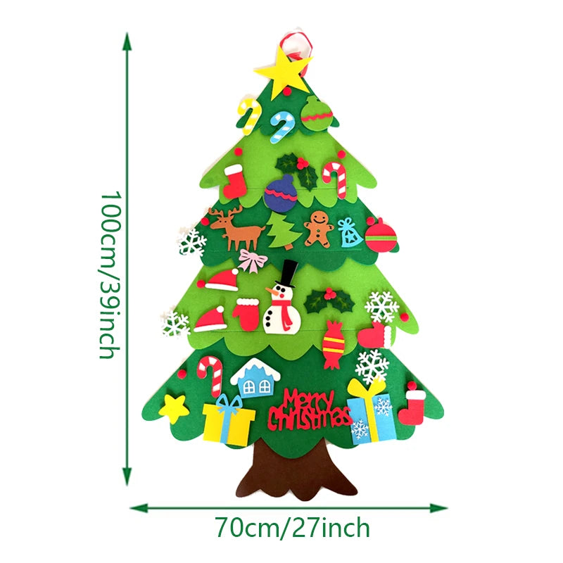 DIY felt Christmas tree sized 39 by 27 inches