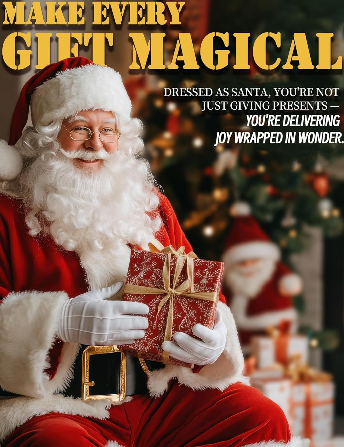 Men'S Deluxe Santa Suit 11Pc. Christmas Ultra Velvet Adult Santa Claus Costume
