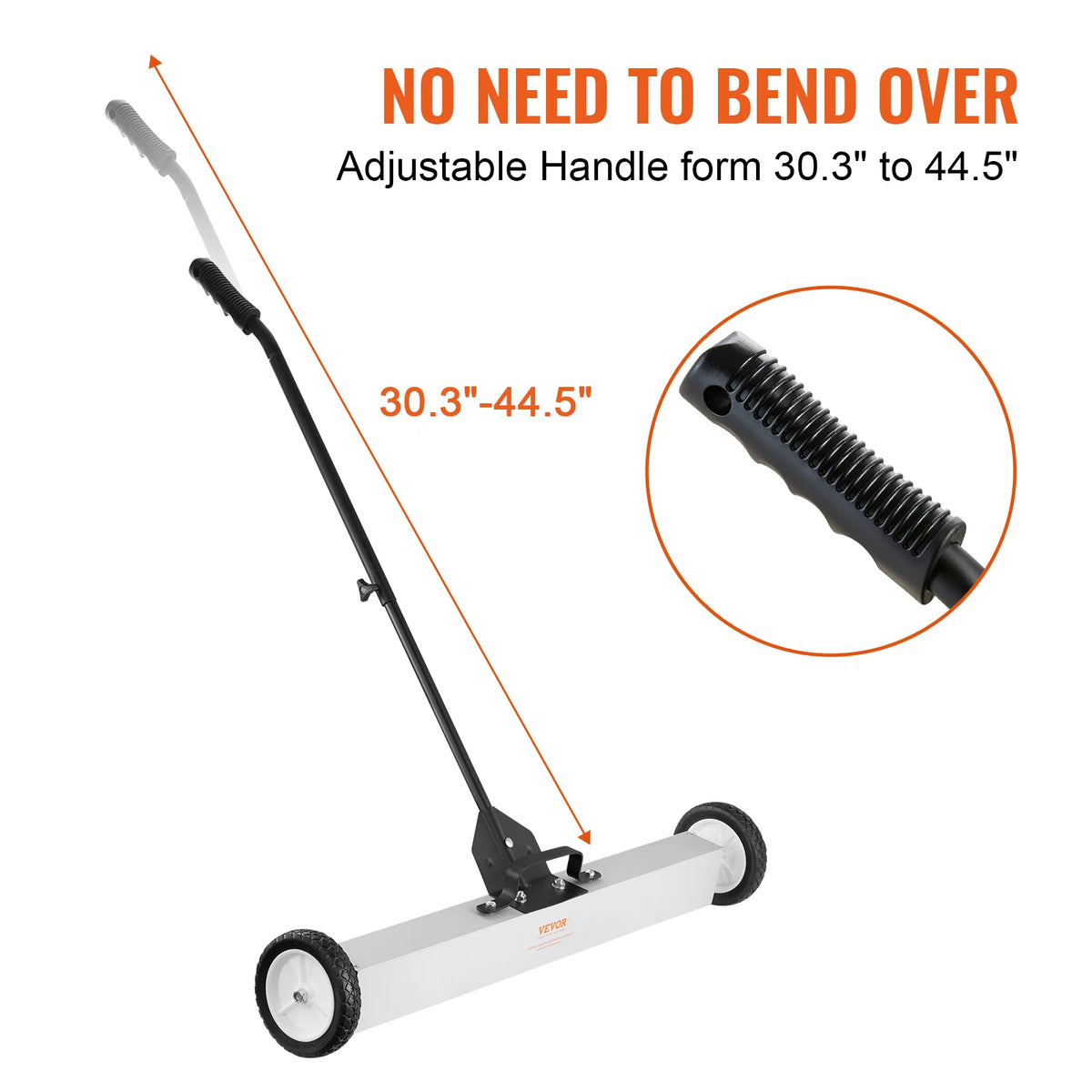 Rolling Magnetic Sweeper with Wheels Push-Type Magnetic Pick up Sweeper Large Magnet Pickup Lawn Telescoping Sweeper