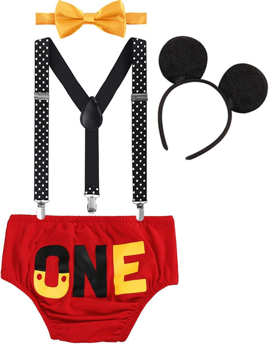Red baby boy first birthday outfit