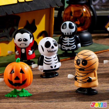 Halloween wind-up toys vampire, skeleton, mummy and pumpkin