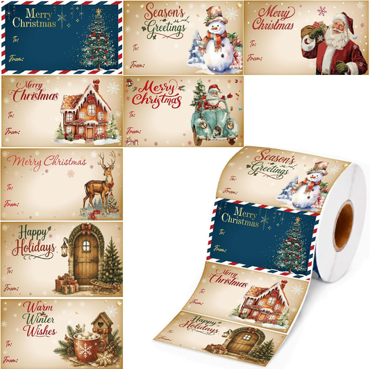 Christmas gift tag stickers, 500 pack